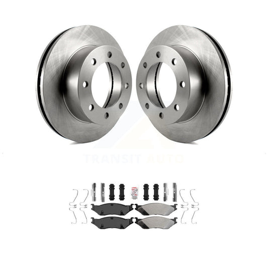 Disc Brake Rotors And Semi-Metallic Pads Front Kit For Ford F-450 Super Duty