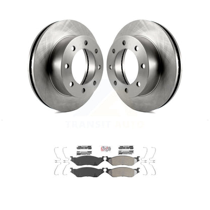 Disc Brake Rotors And Semi-Metallic Pads Front Kit For Ford F-450 Super Duty