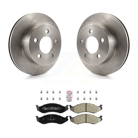 Disc Brake Rotor Semi-Metallic Pad Front Kit For Jeep Wrangler Cherokee Grand TJ