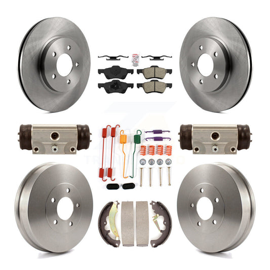Brake Rotors Semi-Metallic Pad & Drum Front Rear Kit (9Pc) For Ford Escape Mazda