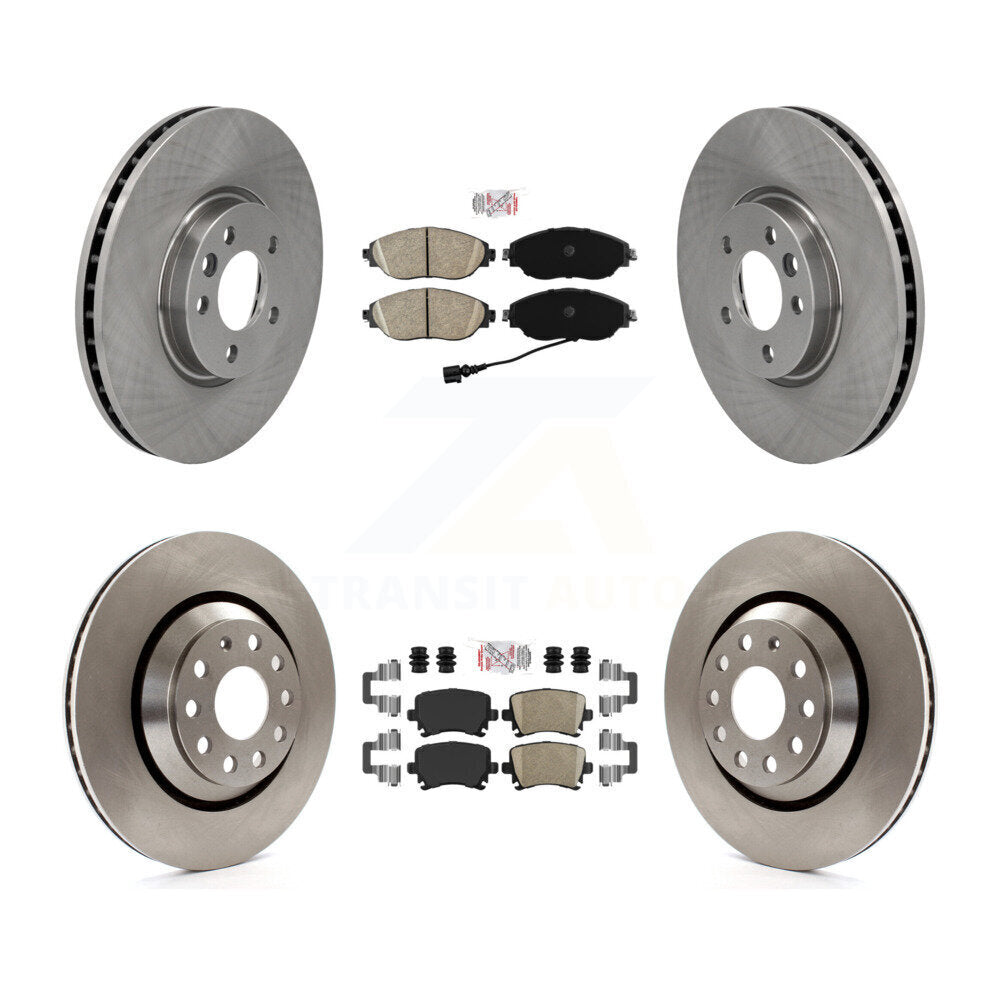 Ceramic Pads And Disc Brake Rotors Front Rear Kit For Volkswagen CC