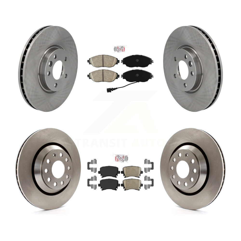 Ceramic Pads And Disc Brake Rotors Front Rear Kit For Volkswagen CC