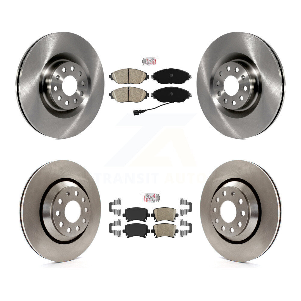 Ceramic Pads And Disc Brake Rotors Front Rear Kit For 2012 Volkswagen CC 3.6L
