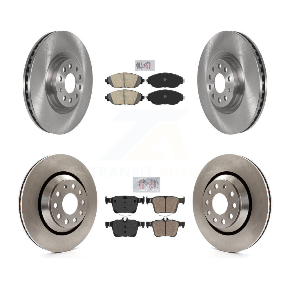 Ceramic Pad And Disc Brake Rotors Front Rear Kit For 2017-2019 Volkswagen Golf R
