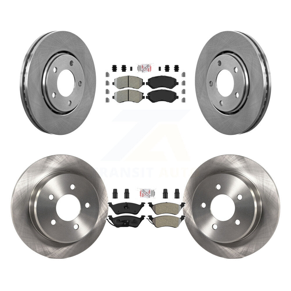 Semi-Metallic Pad Brake Rotors Front Rear Kit For Dodge Caravan Grand Chrysler &