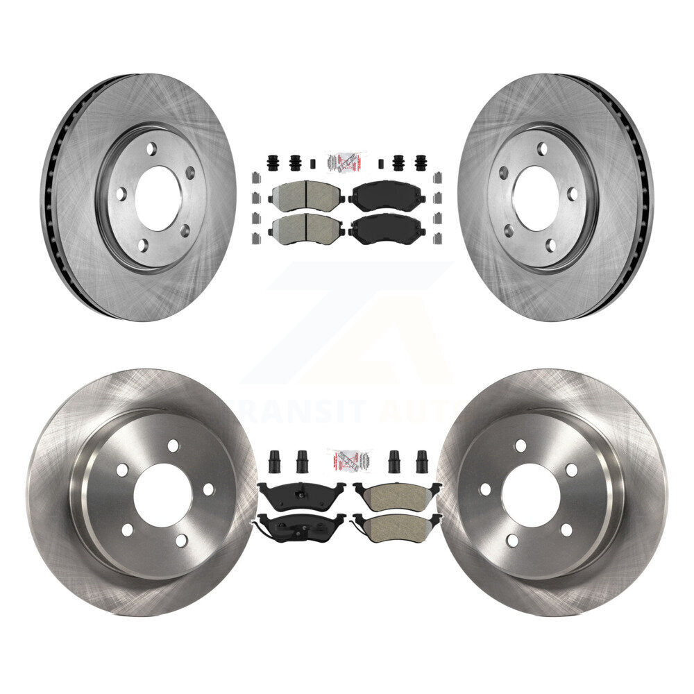 Semi-Metallic Pad & Brake Rotors Front Rear Kit For Dodge Grand Caravan Chrysler