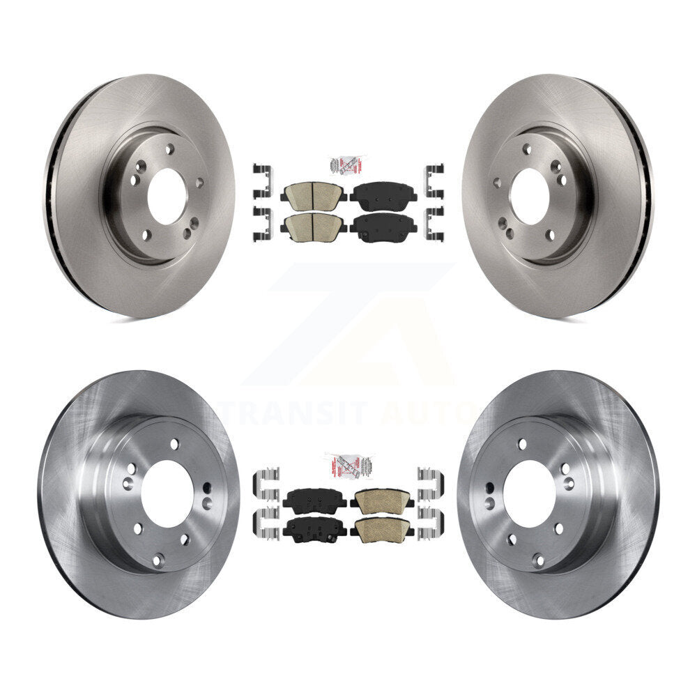 Ceramic Pad Brake Rotors Front Rear Kit For Kia Optima With Manual Parking