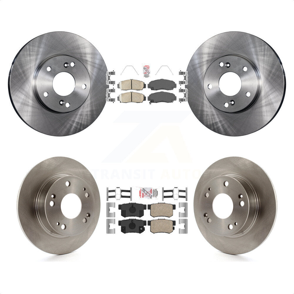 Ceramic Pads And Disc Brake Rotors Front Rear Kit For Honda Accord