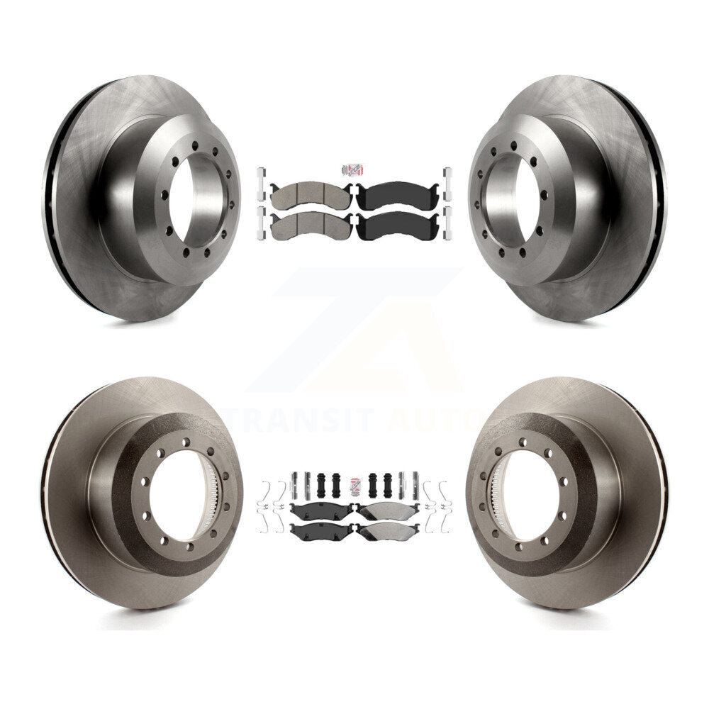 Semi-Metallic Pad And Brake Rotor Front Rear Kit For Ford F-53 Motorhome Chassis