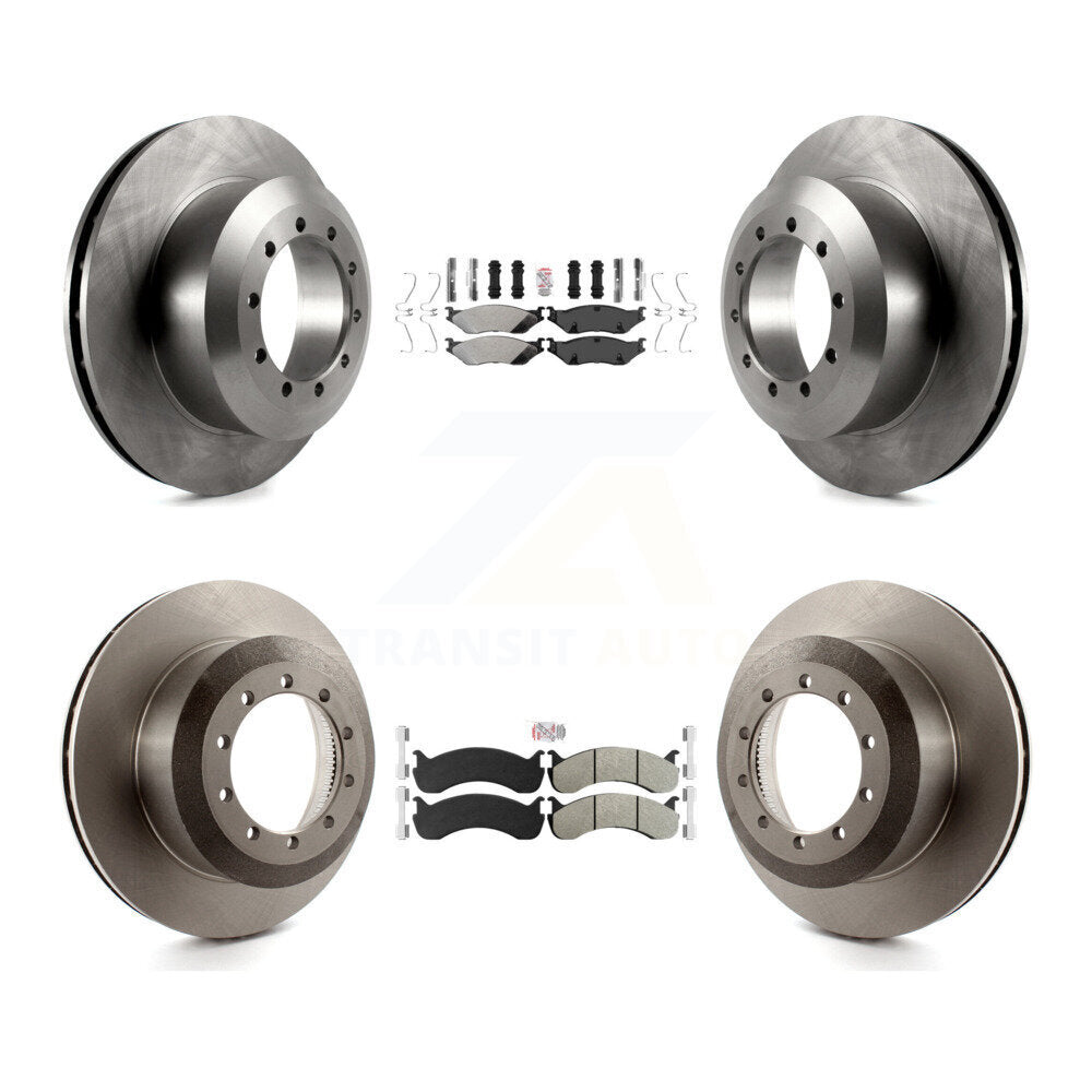 Semi-Metallic Pads And Disc Brake Rotors Front Rear Kit For