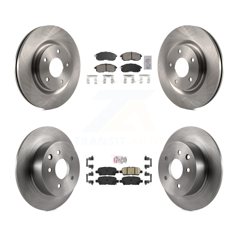 Ceramic Pad Brake Rotors Front Rear Kit For 2017-2019 Nissan Sentra Turbocharged