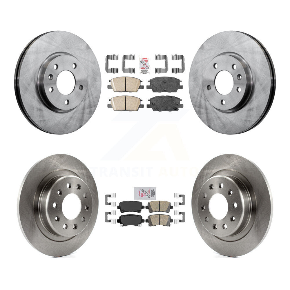 Ceramic Pad Brake Rotor Front Rear Kit For 2016 Chevrolet Malibu Carryover Model