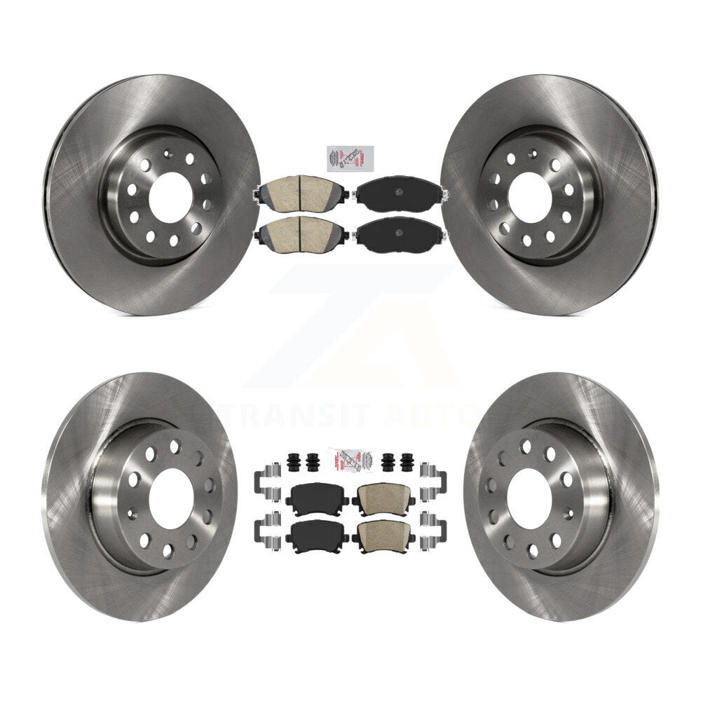 Ceramic Pads And Disc Brake Rotors Front Rear Kit For Volkswagen GTI