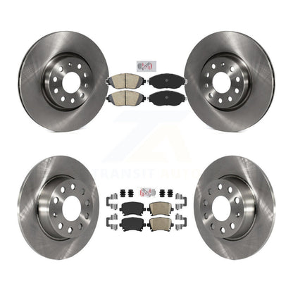 Ceramic Pads And Disc Brake Rotors Front Rear Kit For Volkswagen GTI