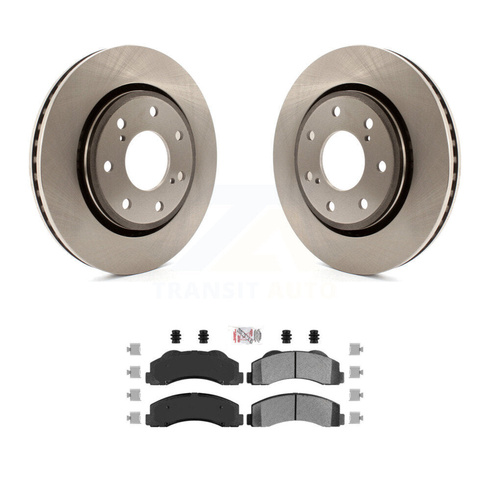 Brake Rotor & Semi-Metallic Pad Front Kit For 10-14 Ford F-150 With 7 Lug Wheels