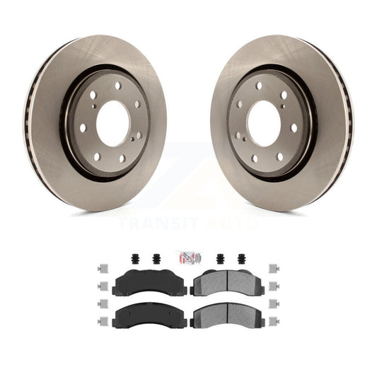 Brake Rotor & Semi-Metallic Pad Front Kit For 10-14 Ford F-150 With 7 Lug Wheels