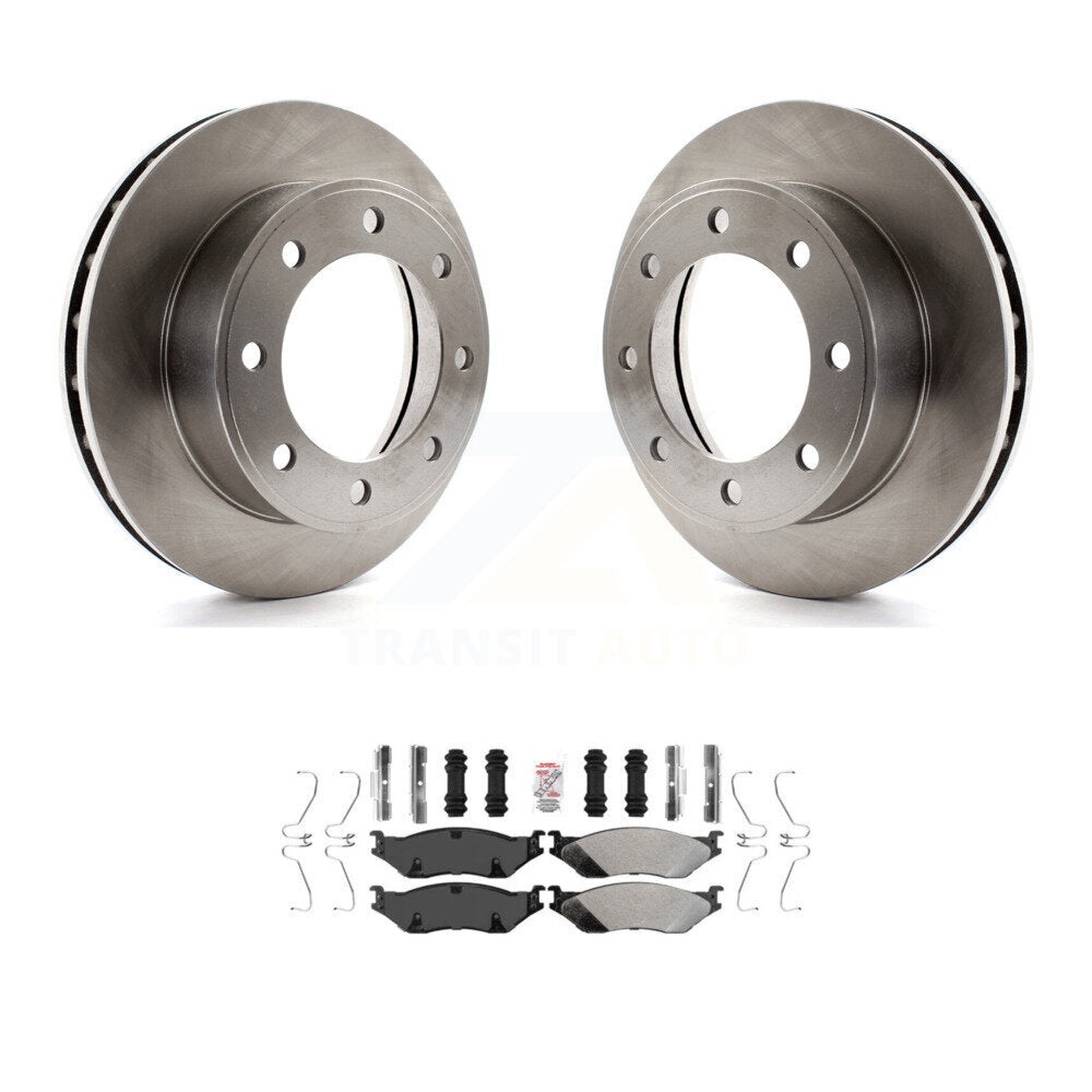 Brake Rotor And Semi-Metallic Pad Front Kit For 1999 Ford F-450 Super Duty F-550