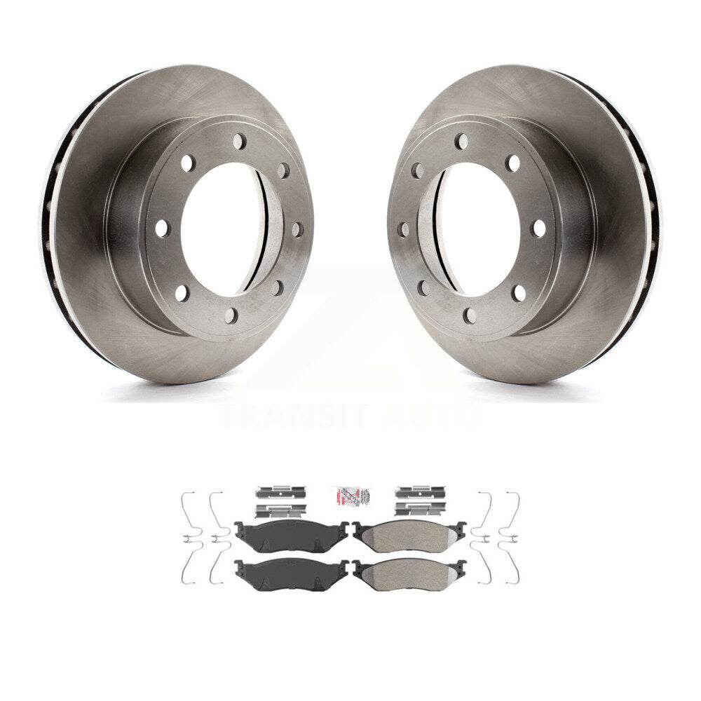 Brake Rotor And Semi-Metallic Pad Front Kit For 1999 Ford F-450 Super Duty F-550