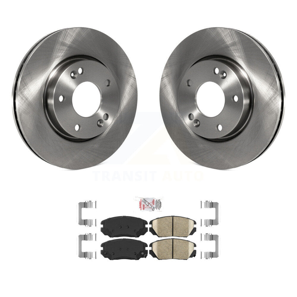 Disc Brake Rotors And Ceramic Pads Front Kit For 2006-2010 Hyundai Sonata 2.4L