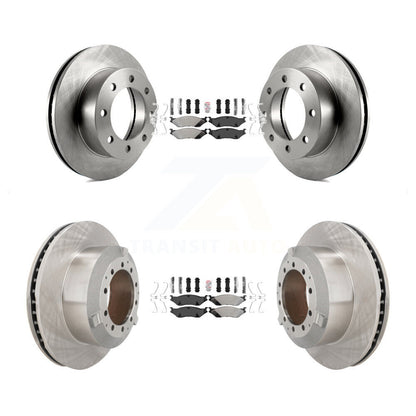 Semi-Metallic Pad And Disc Brake Rotors Front Rear Kit For Ford F-450 Super Duty