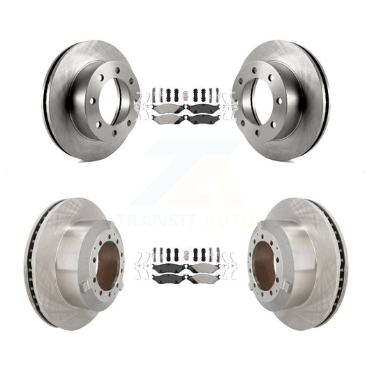 Semi-Metallic Pad And Disc Brake Rotors Front Rear Kit For Ford F-450 Super Duty