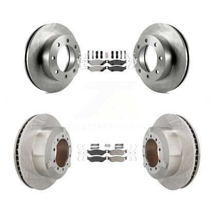 Semi-Metallic Pad And Disc Brake Rotors Front Rear Kit For Ford F-450 Super Duty