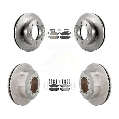 Semi-Metallic Pad And Disc Brake Rotors Front Rear Kit For Ford F-450 Super Duty