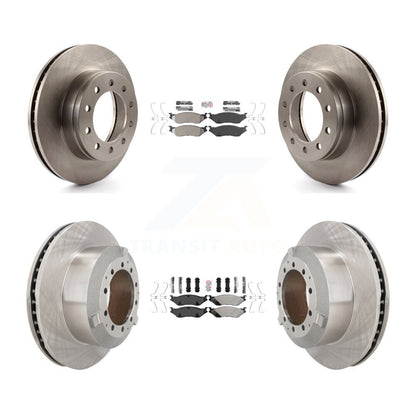 Semi-Metallic Pad And Brake Rotor Front Rear Kit For Ford F-450 Super Duty F-550