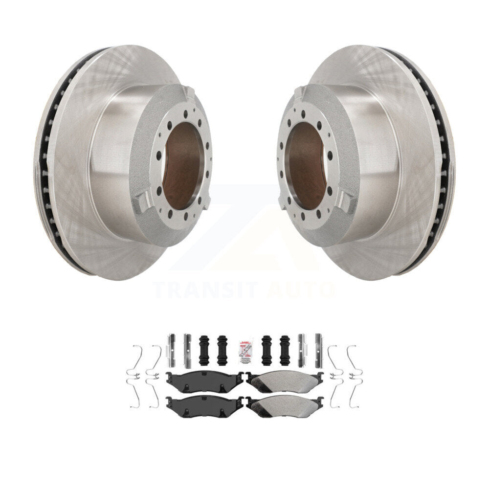 Brake Rotor Semi-Metallic Pad Rear Kit For Ford F-450 Super Duty F-550 TerraStar