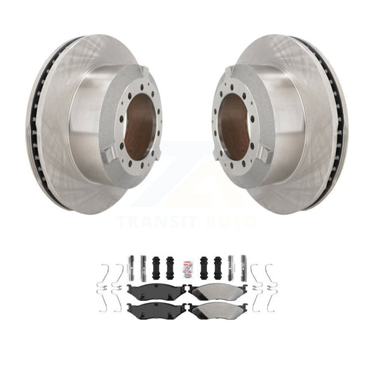 Brake Rotor Semi-Metallic Pad Rear Kit For Ford F-450 Super Duty F-550 TerraStar