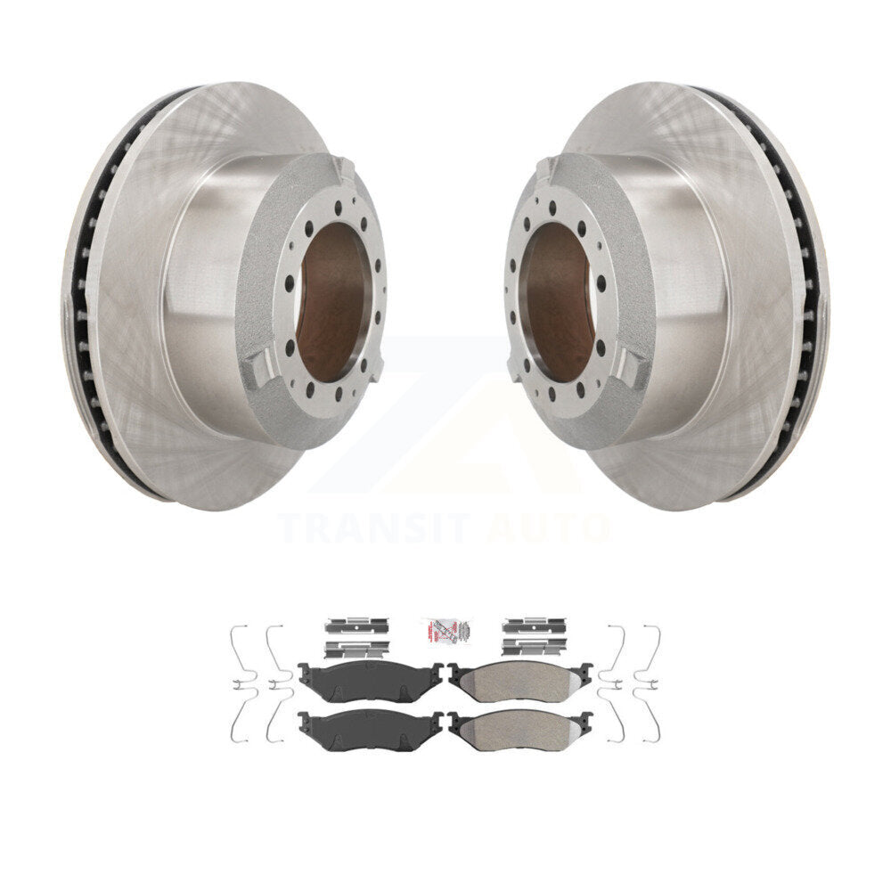 Brake Rotor Semi-Metallic Pad Rear Kit For Ford F-450 Super Duty F-550 TerraStar