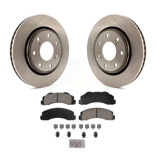 Brake Rotor And Ceramic Pad Front Kit For 2010-2014 Ford F-150 With 7 Lug Wheels