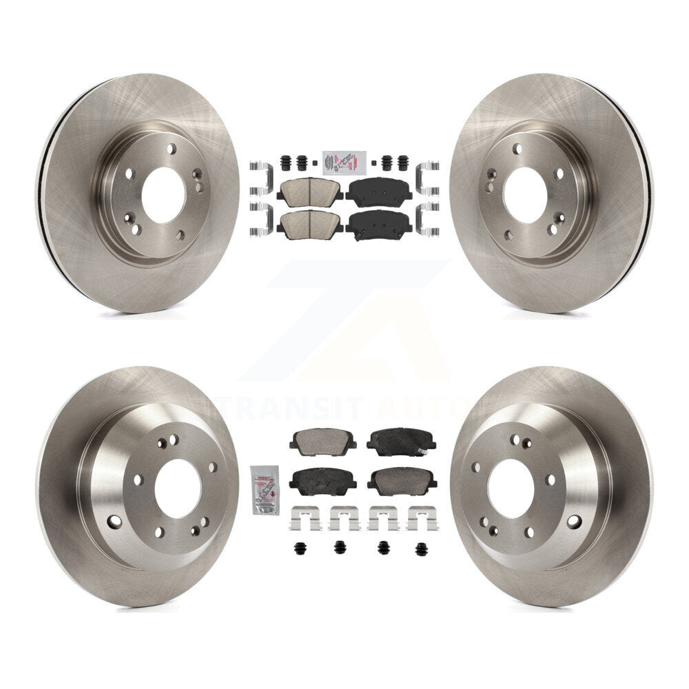 Ceramic Pad And Disc Brake Rotor Front Rear Kit For Hyundai Santa Fe Kia Sorento