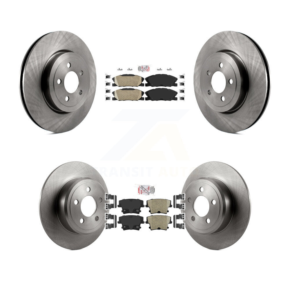 Ceramic Pad & Brake Rotor Front Rear Kit For Dodge Charger Pursuit with RWD 3.6L