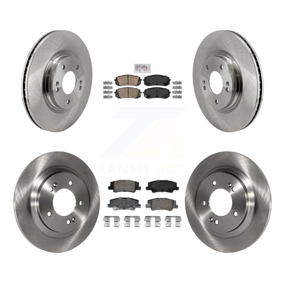 Ceramic Pad & Disc Brake Rotors Front Rear Kit For Hyundai Sonata Kia Niro EV K5