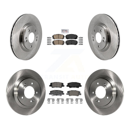 Ceramic Pad & Disc Brake Rotors Front Rear Kit For Hyundai Sonata Kia Niro EV K5
