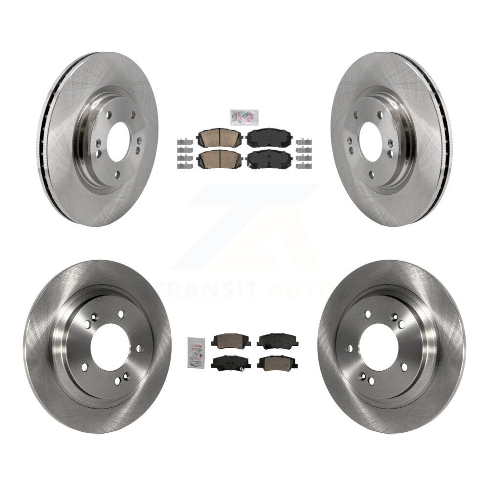 Ceramic Pad & Disc Brake Rotors Front Rear Kit For Hyundai Sonata Kia Niro EV K5