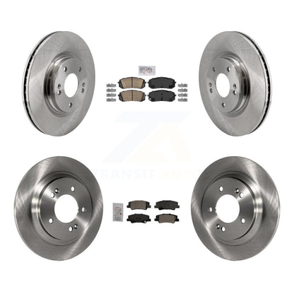 Ceramic Pad & Disc Brake Rotors Front Rear Kit For Hyundai Sonata Kia Niro EV K5