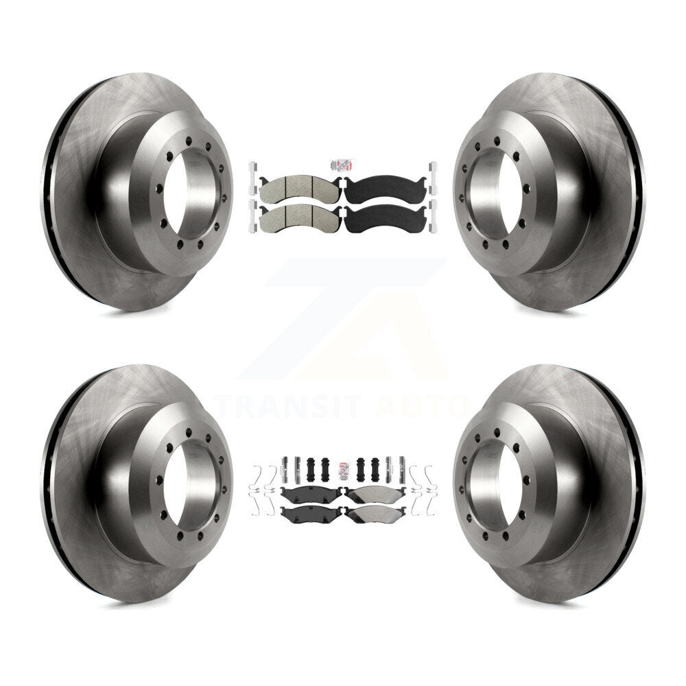 Semi-Metallic Pad And Brake Rotor Front Rear Kit For Ford F-53 Motorhome Chassis