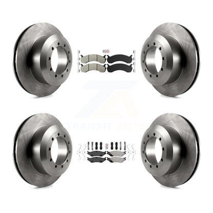 Semi-Metallic Pad And Brake Rotor Front Rear Kit For Ford F-53 Motorhome Chassis