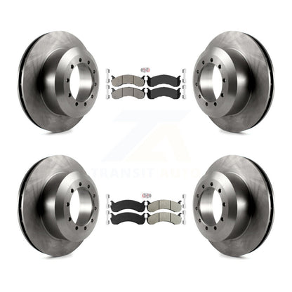 Semi-Metallic Pads And Disc Brake Rotors Front Rear Kit For