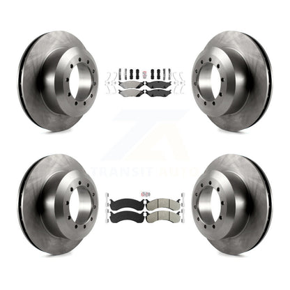 Semi-Metallic Pads And Disc Brake Rotors Front Rear Kit For