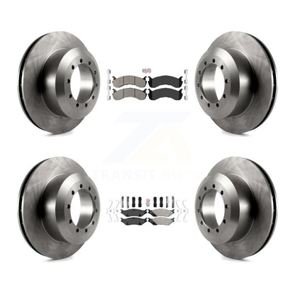 Semi-Metallic Pads And Disc Brake Rotors Front Rear Kit For