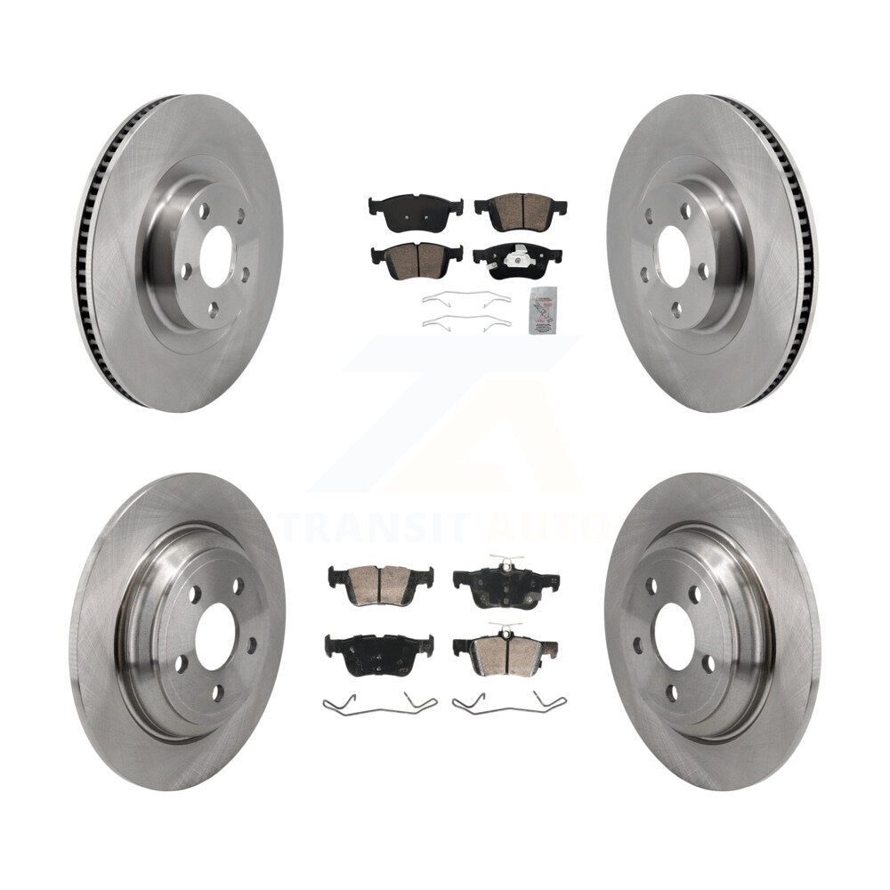 Ceramic Pads And Disc Brake Rotors Front Rear Kit For 2022-2023 Ford Maverick