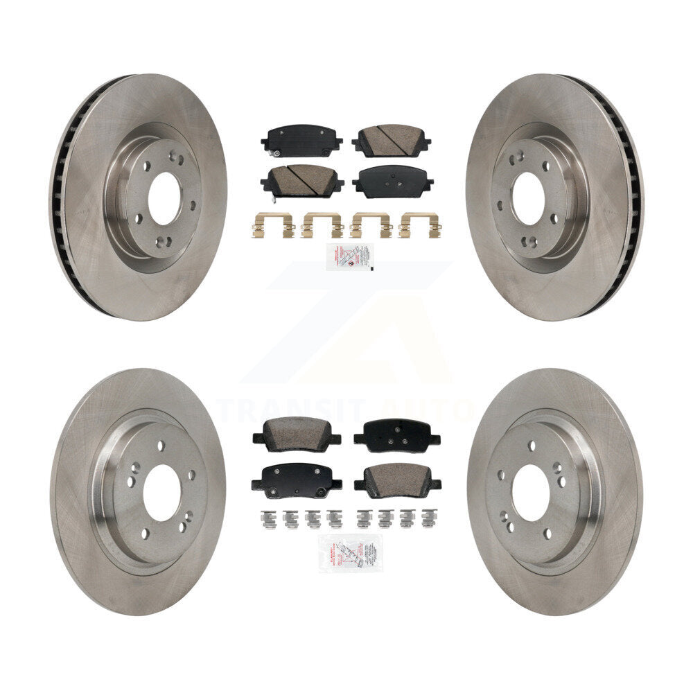 Ceramic Pad And Disc Brake Rotor Front Rear Kit For Hyundai Santa Fe Kia Sorento