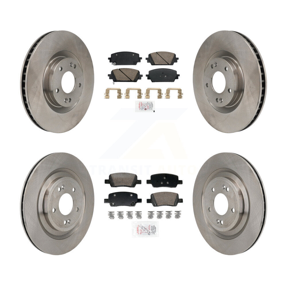 Ceramic Pad And Disc Brake Rotor Front Rear Kit For Hyundai Santa Fe Kia Sorento