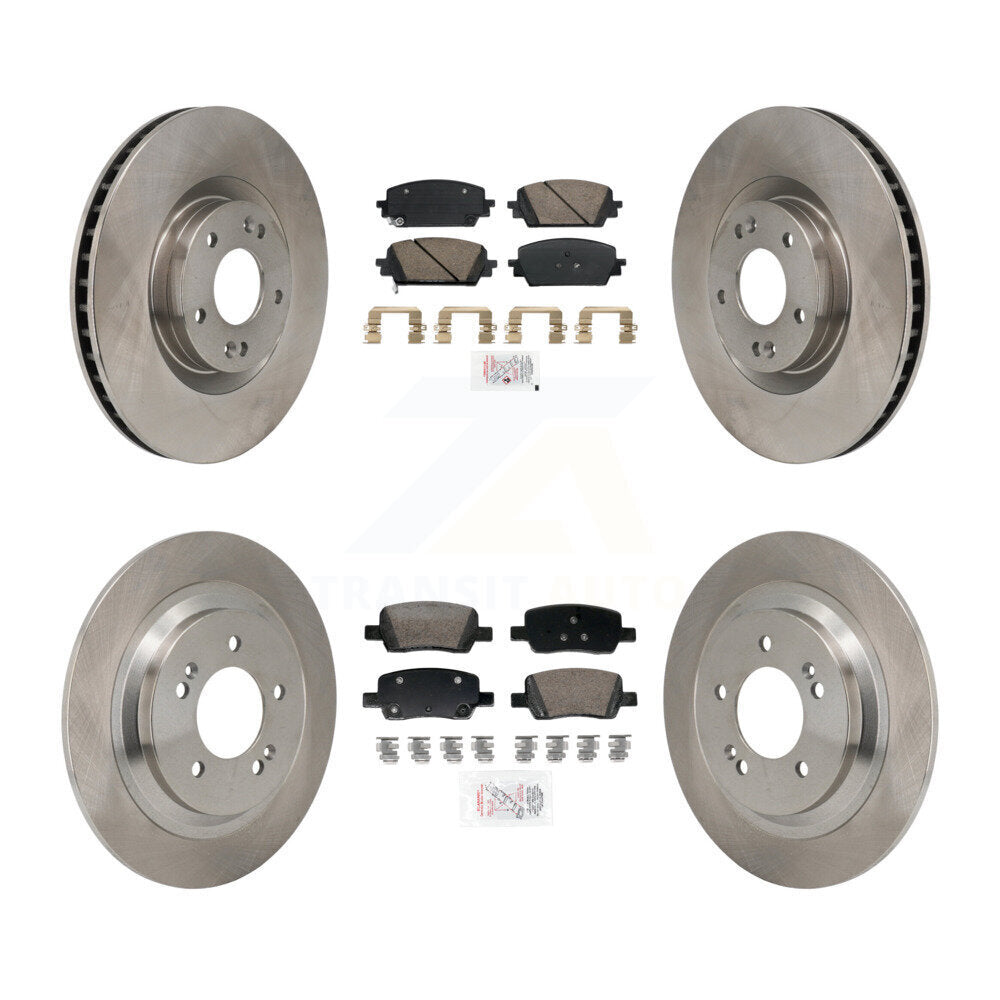 Ceramic Pad And Disc Brake Rotor Front Rear Kit For 2022-2023 Hyundai Santa Cruz