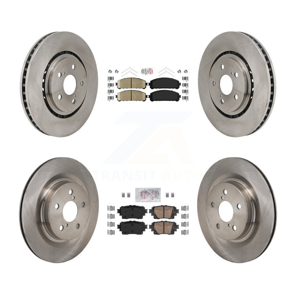 Ceramic Pad & Disc Brake Rotor Front Rear Kit For Toyota Sienna RAV4 Prime Lexus