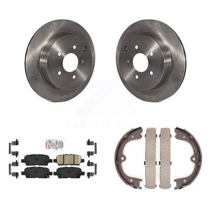 Disc Rotors Ceramic Pads & Parking Shoes Rear Kit For Nissan Murano INFINITI Q50