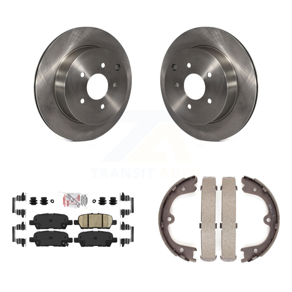 Disc Rotors Ceramic Pads & Parking Shoes Rear Kit For Nissan Murano INFINITI Q50
